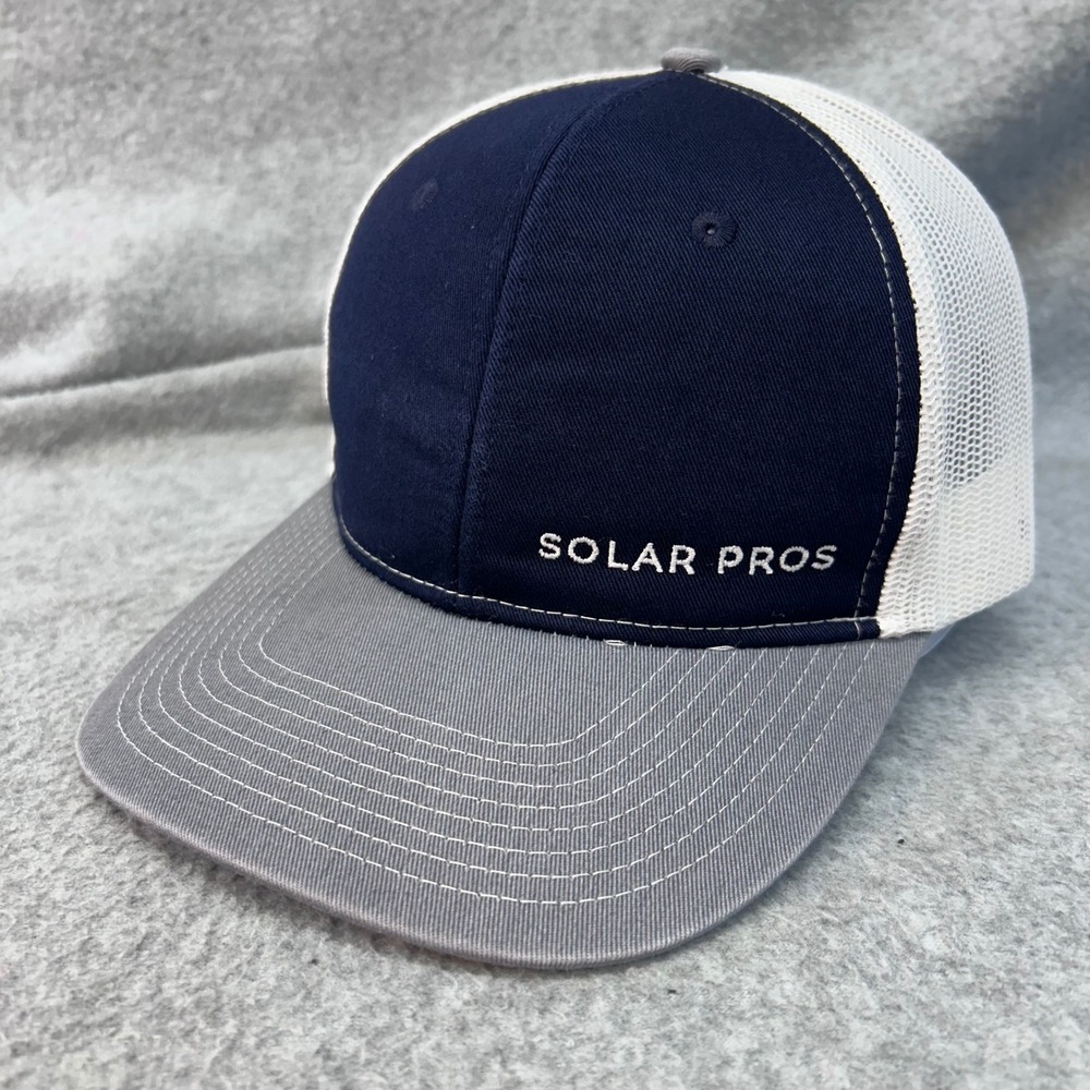 Solar Pros Mens Blue Port Authority Trucker Hat Snapback Mesh OSFM